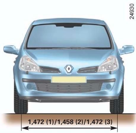 RENAULT CLIO 3 - DIMENSIONS (en metres) - 2