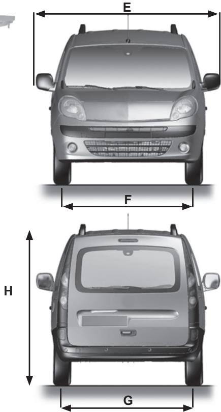 RENAULT KANGOO 2 2012 - Report de charge versions Break et Tout chemin, empattement moyen - 2