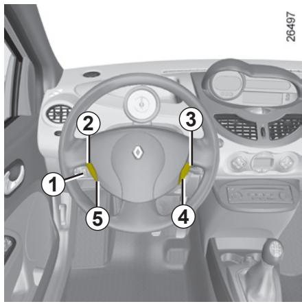 RENAULT TWINGO 2 2007 - RÉGULATEUR-LIMITEUR DE VITESSE : fonction régulateur (suite) - 1