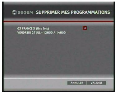 SAGEM DT85N HD - Supprimer mes programmes - 1