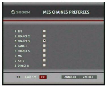 SAGEM DT85N HD - Mes chaînes préférentes - 1