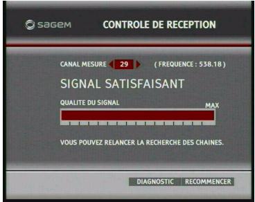 SAGEM DT85N HD - Vérification de l'antenne - 1