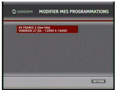 SAGEM DT85N HD - Modifier mes programmes - 1