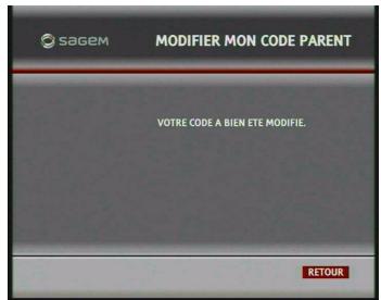 SAGEM DT85N HD - Mon code parent - 2