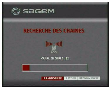 SAGEM DT85N HD - Recherche des chaînes - 1