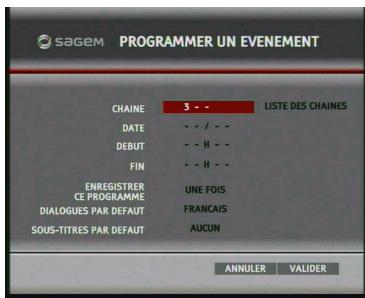 SAGEM DT85N HD - Programmer un événement - 1