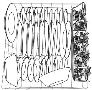 WHIRLPOOL WDP340PAFW  - USE & CARE GUIDE - Modelo de entrega para 10 puestos (cuando la canastilla de los cubiertos está en la canasta inferior) - 2