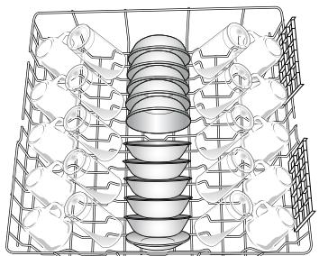 WHIRLPOOL WDP340PAFW - USE & CARE GUIDE - Place load pattern (when silverware basket is in lower rack) - 1