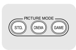 TOSHIBA ET1 - Press a PICTURE MODE button (STD./CINEMA/ GAME) on the remote control. - 1