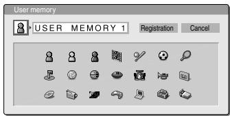 TOSHIBA ET1 - Use the  or  button to select the user memory number with which you want to register the current settings, then press the OK button. - 3