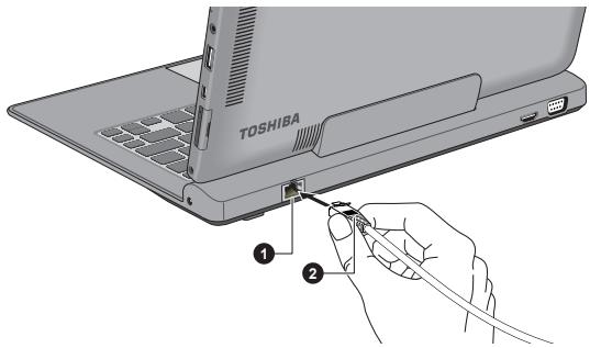 TOSHIBA PORTEGE Z10T-A-111 - Branchement du cable réseau - 2