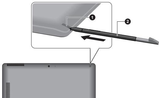 TOSHIBA PORTEGE Z10T-A-111 - Insertion du stylet de rechange - 1