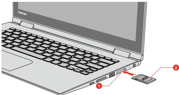 TOSHIBA SATELLITE RADIUS 12 - Inserting memory media - 1