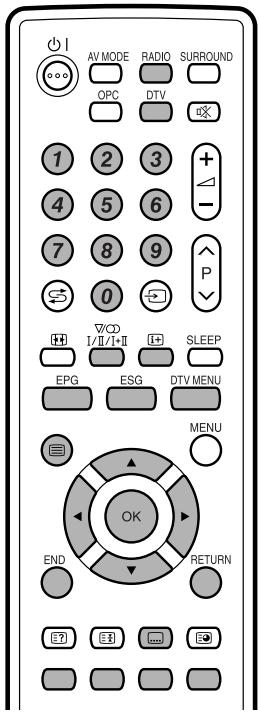 SHARP LC-32CFE6131E,  LC-43CFE6131E - Touches d'opération du menu DTV - 1