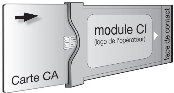 SHARP LC-32DH65E - Insertion de la carte CA dans le module CI - 1