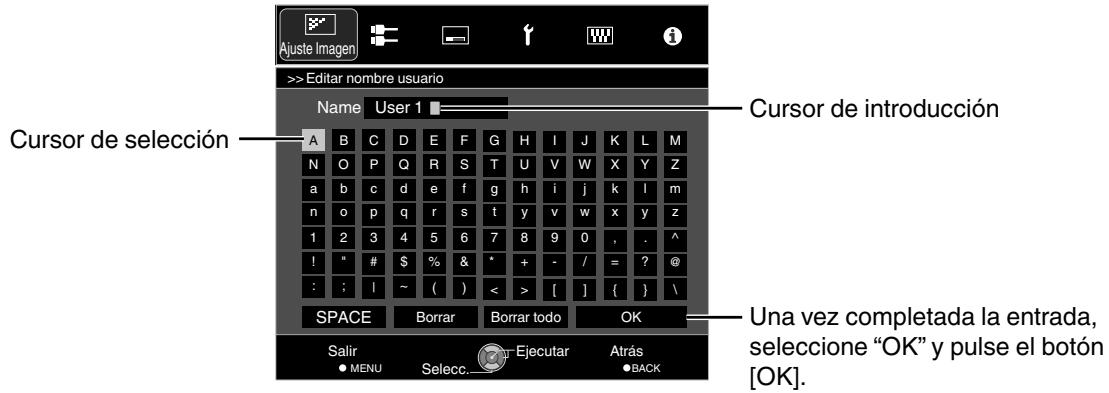 JVC DLA-X500R - Editar nombre usuario - 1