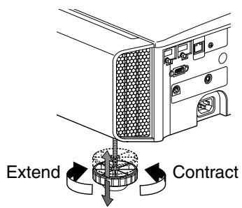 JVC DLA-X500R - Adjusting the elevation angle of the projector - 2
