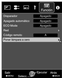 JVC DLA-X500R - Reinicializacion del tiempo de uso de la lámpara desdela pantalla de menus - 3