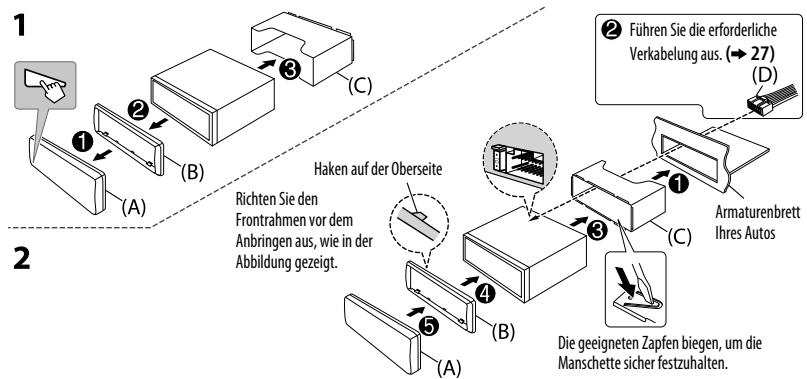 JVC KD-R971BT - Einbau der Einheit (Einbau im Armaturenbrett) - 1