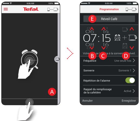 TEFAL REVEIL CAFE CONNECTEE CM450800 - Programmations café - 1