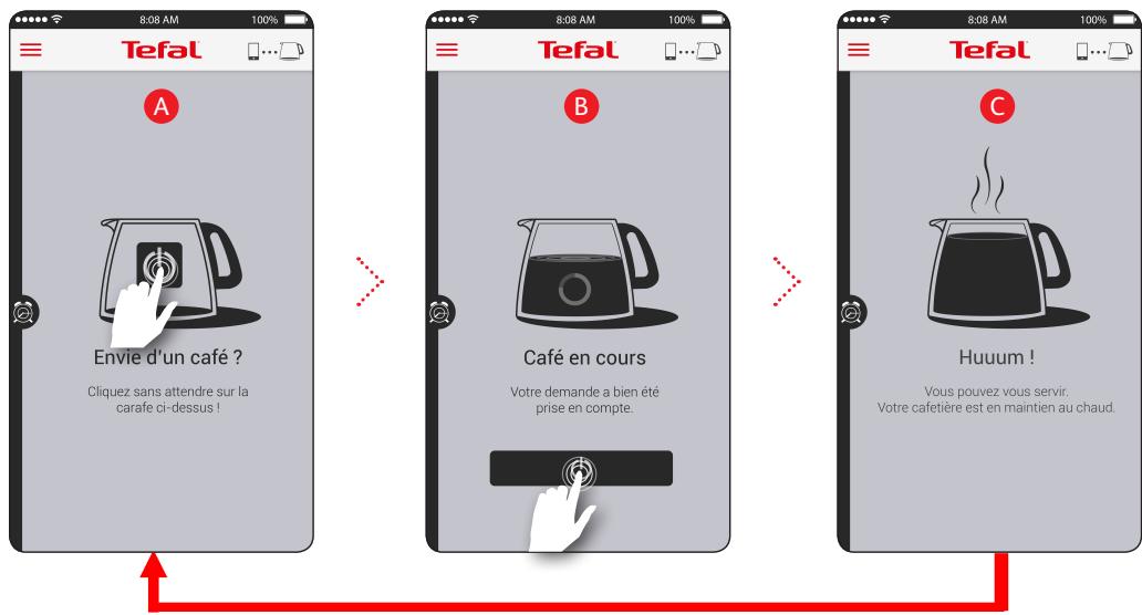 TEFAL REVEIL CAFE CONNECTEE CM450800 - Lancement café (immediat) - 1