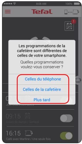 TEFAL REVEIL CAFE CONNECTEE CM450800 - Via l'application : pour supprimer c'est très simple, - 2