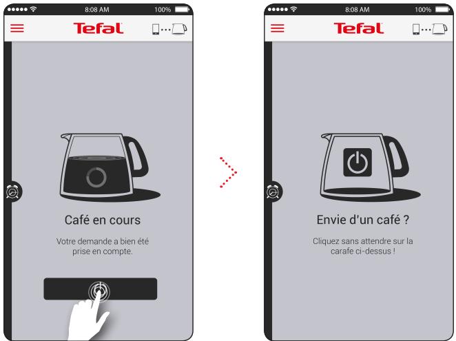 TEFAL REVEIL CAFE CONNECTEE CM450800 - Lancement d'un caféprogramme - 1