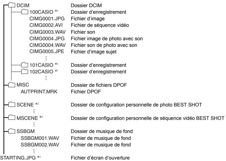 CASIO EXILIM 12.1 - Structure des dossiers de la mémoire - 1