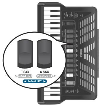 ROLAND FR-3X BK - Utilisez le registre [3] ou [4] (PARAM LIST) pour sélectionner un paramètre. - 1
