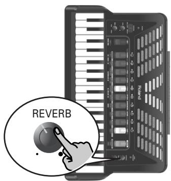 ROLAND FR-3X BK - Actionnez la commande [REVERB] pour régler le niveau de réverbération. - 1