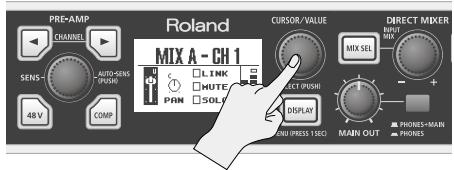 ROLAND OCTA-CAPTURE - Appuyez sur la commande [cursor/value]. - 3