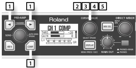 ROLAND OCTA-CAPTURE - Réglage de paramètres de compresseur - 1