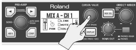 ROLAND OCTA-CAPTURE - Appuyez sur la commande [cursor/value]. - 7