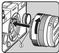PENTAX QS1 - Montage d'un objectif - 2