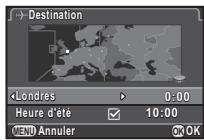 PENTAX QS1 - 4Utilisez  pour selectionner une ville. - 1
