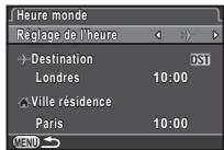 PENTAX QS1 - Sélectionnez [Heure monde] dans le menu 1. - 1