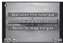 PENTAX QS1 - Sélectionnez [Imitation effets fibre] et appuyez sur - 1