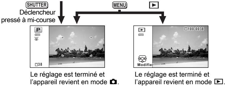 PENTAX WG-3 - Utilisations des menus - 10