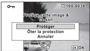PENTAX WG-3 - Protection des images et des fichiers son contre la suppression (protéger) - 3