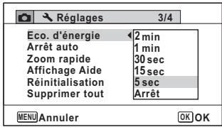 PENTAX WG-3 - Utilisation de la fonction d'économie d'énergie - 1
