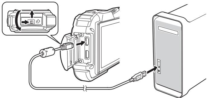 PENTAX WG-3 - Connexion de la liaison appareil/ordinateur Macintosh - 1
