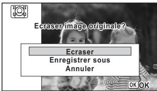 PENTAX WG-3 - Utilisez le bouton de navigation (▲▼) pour sélectionner [Ecraser] ou [Enregistrer sous]. - 1