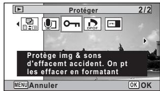 PENTAX WG-3 - Protection des images et des fichiers son contre la suppression (protéger) - 1