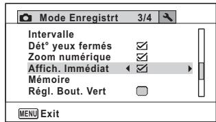 PENTAX WG-3 - Utilisez le bouton de navigation (◀▶) pour sélectionner √(Oui) ou □ (Arrêt). - 1