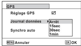 PENTAX WG-3 - Appuyez sur le bouton de navigation (▲▼) pour sélectionner l'intervalle pour le positionnement. - 1