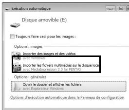 PENTAX WG-3 - Cliquez sur [Importer les fichiers multimédias sur le disque local]. - 1