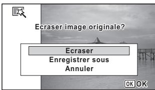PENTAX WG-3 - Utilisez le bouton de navigation (▲▼) pour sélectionner [Ecraser] ou [Enregistrer sous]. - 1