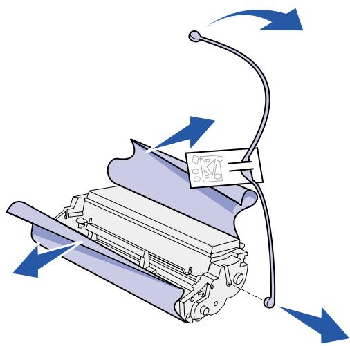 LEXMARK E322 - Entfernen der Druckkassettenverpackung - 3
