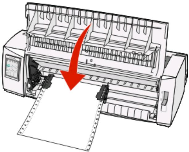 LEXMARK FORMS PRINTER 2500 - Chargement de papier listing à l'aide du tracteur poussant - 7