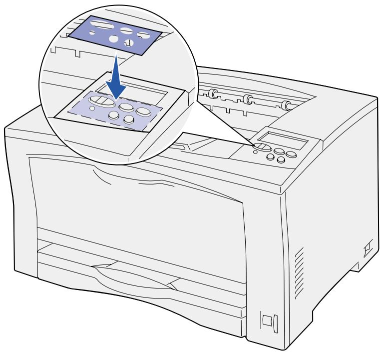 LEXMARK W812 - Schritt 6: Anbringen einer Bedienerkonsolenschablone - 1